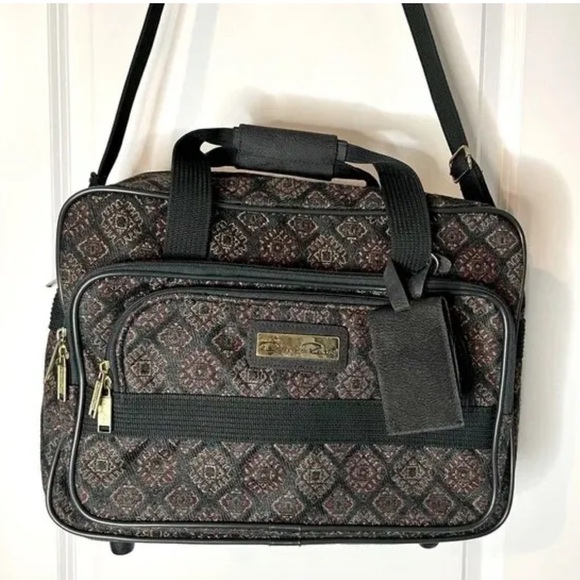 OSCAR DE LA RENTA Vintage Overnight Travel Crossbody Bag, EUC, top handles - Picture 2 of 4